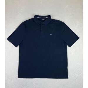 Eden Park Team Polo Shirt Mens XL Blue Solid 100% Cotton Bow Tie Logo Casual